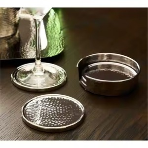 Ensemble de sous-verres en métal créatifs, accessoires artistiques pour boissons, pour tasses à café, verres à vin, restaurants, hôtels, maisons - Product Image 1