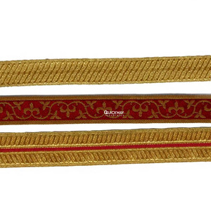 Or Rouge Rayures Garniture Gold Bullion Fil Tresse Fil de Lingot Français Tresses - Product Image 4