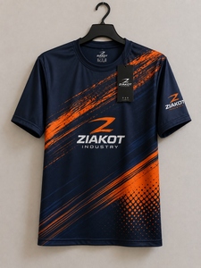 ZIAKOT industry New design Men's Custom Powder Blue Black-White Performance T-<b>Shirt</b> - Product Image 2