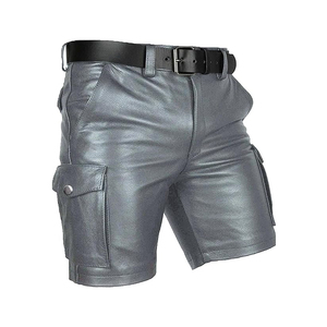 Premium Quality Professional Product Street Wear <b>Leather</b> <b>Shorts</b> Custom Logo OEM ODM Latest Fashion Design Men <b>Leather</b> <b>Shorts</b> - Product Image 2