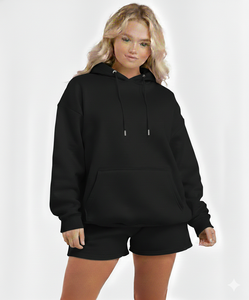 Ensemble sweat à capuche et short pour femme OEM ODM, haute qualité, best-seller, style streetwear tendance, tenue deux pièces - Product Image 6