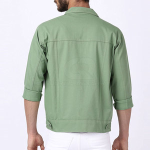 Veste en jean décontractée pour homme fabriquée au Pakistan, coupe ample, matière durable, respirante et coupe-vent, style urbain moderne - Product Image 2
