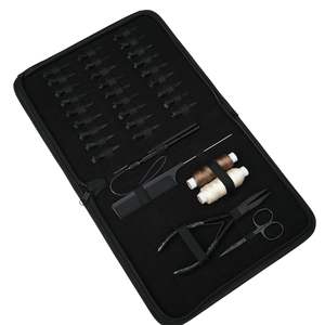 Kit complet d'outils professionnels pour extensions de cheveux en acier inoxydable de qualité chirurgicale, pince à sertir plate, outil à boucle, fil pour perruque - Product Image 2