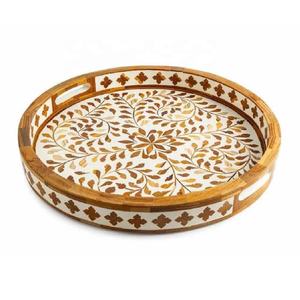 Nueva Bandeja Hexagonal con Incrustaciones de Hueso Hecha a Mano, Elegante Bandeja para Servir con Incrustaciones de Hueso para un Servicio Elegante y Práctico - Product Image 5