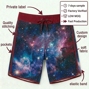 <b>Men's</b> Summer Casual Beach Board Shorts Quick Drying Black Canvas <b>Trunks</b> Elastic Drawstring Breathable Mid-Waist Short Trousers - Product Image 6