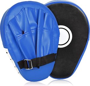 Low Price Blue Curved Boxing Focus Pads Punching Mitts Adjustable Hook and Loop Target <b>Trainers</b> for Kick Boxing MMA Training - Product Image 1