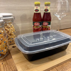 Barquette à compartiment unique de 32 oz en PP de qualité alimentaire, écologique, compatible micro-ondes, avec couvercle compostable, sans BPA, rectangulaire, norme américaine, à emporter - Product Image 3