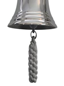 Décoration murale moderne ronde en aluminium poli finition argentée avec tirette en corde pour entrée de maison ou jardin - Product Image 6