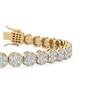 สร้อยข้อมือเพชรทรงกลมแบบคลัสเตอร์ 3.52 กะรัต ทำจากทองคำโรสโกลด์ 9K - Product Image 6