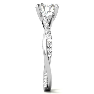 แหวนเพชรทรงกลมเพาะเลี้ยงในห้องปฏิบัติการ ทอง 18k แหวนเพชรเม็ดเดี่ยวทรงกลมเจียระไนแบบเหลี่ยมเพชรพลอย แหวนหมั้นแบบเกลียวสำหรับผู้หญิงและเด็กผู้หญิง - Product Image 4