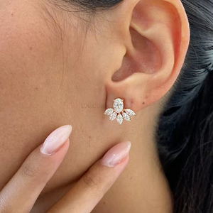 Igi ได้รับการรับรองในห้องปฏิบัติการต่างหูเพชร10K 14K 18K ทองดีไซน์คลาสสิกในทองคำแท้สีเหลืองกุหลาบขาวทองอัญมณีที่ยั่งยืน - Product Image 3