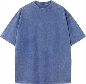 T-shirts unisexes de haute qualité pour l'été, col rond large, manches courtes, coupe ample, coton 250 g/m², effet délavé vintage, épaules tombantes - Product Image 1