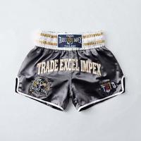 Shorts de Muay Thai et de Kickboxing MMA personnalisés les mieux notés, unisexes, pour adultes, solides, écologiques, avec logo sur le devant, respirants, à séchage rapide, élastiques