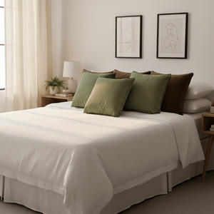 SOGA Lot de 6 housses de coussin décoratives en velours 45 cm, marron intense et vert sauge, pour salon ou chambre à coucher - Product Image 5