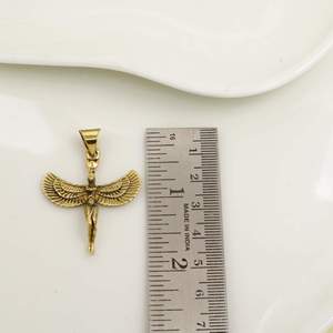 Gold Plated Winged <b>Angel</b> Pendant <b>Charm</b> Vintage Style Unisex Fashion Jewelry Alloy Necklace - Product Image 5