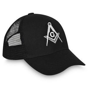 Premium Freemason Baseball Cap Black with White Embroidered Emblem Cotton Twill <b>Dad</b> <b>Hat</b> - Product Image 4