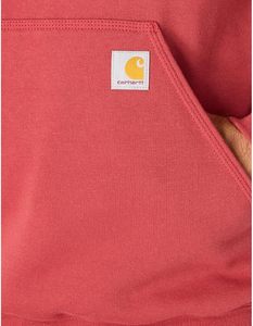 Sweat-shirt en polaire à capuche rouge pour homme, coupe classique, couleur unie, avec poche, logo sur la manche gauche, style décontracté pour l'automne - Product Image 5