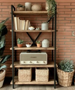 Modern <b>Wooden</b> Tiered <b>Bookcase</b> 5 Shelves Freestanding Backless Storage Rack Industrial Design Living Room Home Furniture - Product Image 5
