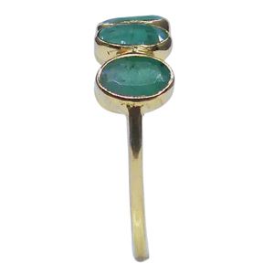 Wedding Wear 925 Sterling Silver Gold Plated Jewelry Emerald Gemstone Women Wear Classic <b>Couple</b> <b>Ring</b> - Product Image 2
