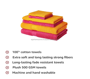 Juego de Toallas de Algodón de 6 Piezas, 500 GSM, Suaves y Duraderas, Precio de Fábrica, para Hotel, Spa y Salón - Product Image 3