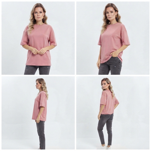 เสื้อยืดโอเวอร์ไซส์สไตล์สตรีทแวร์ ระบายอากาศได้ดี ทรงหลวมไหล่ตก ผ้าฝ้าย 100% สไตล์ลำลองสำหรับวิ่งออกกำลังกาย เสื้อยืดฤดูร้อน - Product Image 6