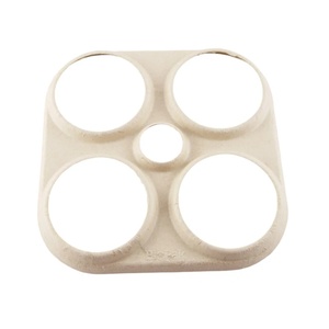 Lot de 4 porte-cans en pulpe moulée 100 % compostable à domicile, respectueux de l'environnement et recyclable, pour canettes de bière 2026 - Product Image 6