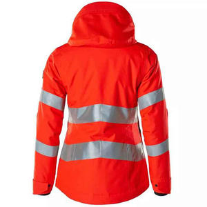 Chaqueta de Seguridad de Alta Visibilidad, Transpirable, Antiestática, con Capucha Desmontable, Impermeable, Resistente al Viento, Reflectante, para Uso en Exteriores - Product Image 1