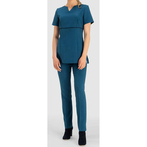 Tunique de Salon de Beauté Personnalisée à Marque Privée, Uniforme Élastique pour Soins des Ongles et Spa, Blouse d'Infirmière avec Dentelle Ajustable pour Femmes Grandes Tailles - Product Image 1