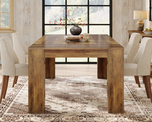 Ensemble de table à manger moderne de luxe en bois de manguier massif, hauteur réglable, pieds en métal noir de haute qualité en forme de X, pour cuisine, chambre, maison - Product Image 4