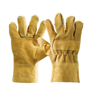 Gants de travail en cuir de vachette de haute qualité, résistants à l'abrasion et à la chaleur, pour la sécurité des mains et la protection au travail. - Product Image 1
