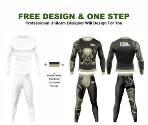 Ensemble de rashguards pour hommes imprimés par transfert thermique, design personnalisé et élégant, vente en gros directe d'usine, vêtements de compression respirants pour hommes - Product Image 2