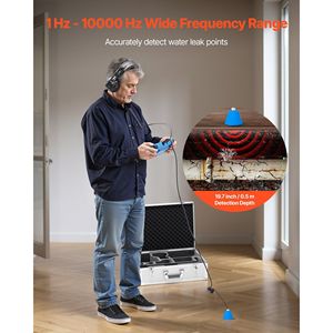 Rilevatore di perdite d'acqua per tubature interne 1Hz-10000Hz con touchscreen da 7 pollici, tester orizzontale per il rilevamento di perdite idriche domestiche - Product Image 2