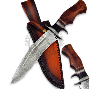 Nueva Edición Cuchillo Bowie de Acero de Damasco de 11 Pulgadas Personalizable, Cuchillo de Caza Ranger con Mango de Madera, Cuchillo de Supervivencia de Hoja Fija Coleccionable - Product Image 1