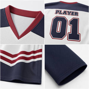 Jersey de Hockey sobre Hielo Personalizado, Sublimado, para Adultos, Venta al Por Mayor, OEM, ODM, Logotipo Personalizado, Transpirable, 100% Poliéster, Secado Rápido, Cuello en V - Product Image 2