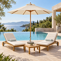 Chaise longue de piscine personnalisée, moderne, imperméable, de luxe, avec dossier réglable, en teck, pour l'extérieur