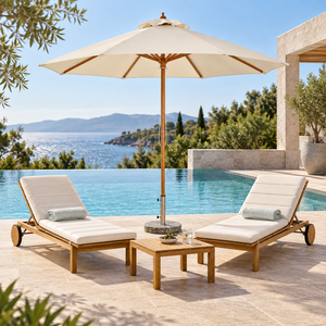 Chaise longue de piscine personnalisée, moderne, imperméable, de luxe, avec dossier <span class=keywords><strong>réglable</strong></span>, en teck, pour l'extérieur - Product Image 1