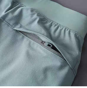 Shorts Bermuda Homme Vert Clair Uni à Cordon de Serrage Taille Haute Séchage Rapide Décontracté en Tricot Spandex Polyester - Product Image 6