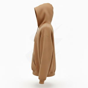 Unisex Oversized Fleece Hooded Sweatshirt Solid Color Casual <b>Hoodie</b> With Pocket Autumn Wear - Product Image 2