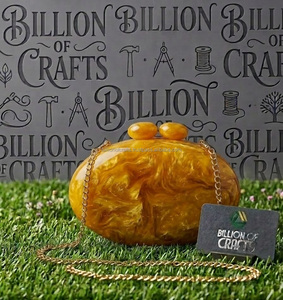Wholesale Handmade Resin Evening Clutch <b>Bag</b> Women Luxury Party <b>Purse</b> Gold Chain Handbag Fashion Wedding Gift <b>Bag</b> - Product Image 3