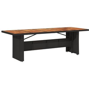 Mesa de Jardín de Madera Maciza de Acacia con Ratán PE Negro y Acero con Recubrimiento en Polvo - Product Image 2