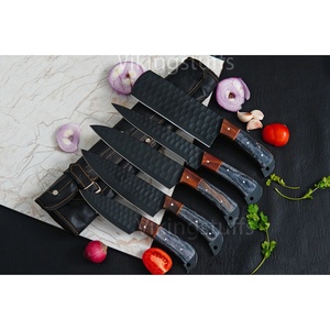Juego de Cuchillos de Chef Profesionales de Acero Inoxidable de 5 Piezas, Hechos a Mano por Ahmad Fabric, Mango de Resina, Funda de Cuero, Diseño Moderno, Personalizable - Product Image 4