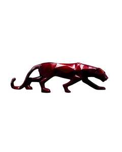 Modern & Wild Geometric Red Panther Brass Sculpture Handmade Eco-Friendly Artistic Floor <b>Decor</b> Living Room - Product Image 1