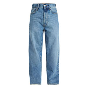 Pantalon en jean pour homme, style streetwear hip-hop, effet usé, patchwork vintage, taille mi-haute élastique, coupe droite ample, 100% coton - Product Image 3