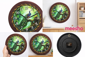Reloj de pared de diseño con impresión personalizada de Royal Peacock para Navidad, Día de la Madre, Día de San Valentín y Pascua - Product Image 3