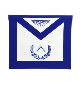 Worshipful Master Blue Lodge <b>Apron</b> <b>White</b> & Blue Premium Masonic Regalia Adjustable Belt - Product Image 1