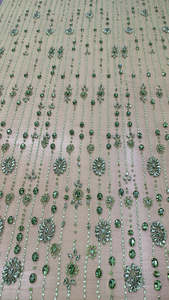 Tela de encaje bordada con cuentas de poliéster de alta densidad, la más vendida, para vestidos de novia, disponible para suministro mundial - Product Image 2