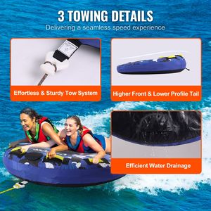Tubo Gonfiabile Trainabile in PVC da 340 Libbre per 1-2 Persone, Tubo Gonfiabile per Sport Acquatici da 51,8 Pollici - Product Image 6