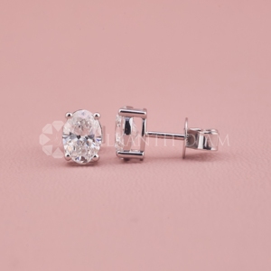 Bijoux en diamant de qualité supérieure, design raffiné, boucles d'oreilles en diamant taille ovale pour femmes, provenant d'un fournisseur et fabricant indien. - Product Image 1