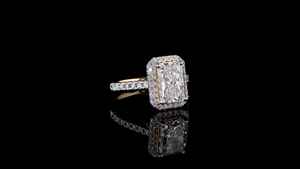 Anillo de Compromiso con Diamante Cultivado en Laboratorio, Corte Radiante, Oro Sólido de 18K, Rodio, Certificado IGI, Claridad Premium, para Aniversario de Bodas - Product Image 2