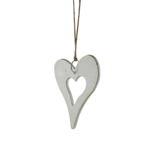 White Heart Shaped Love Design for Hanging Painted Finishing Design With Solid Metal Home Christmas Hanging for Hanging Design - Product Image 3